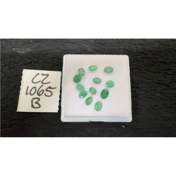 3.4ct Natural Emerald Parcel of 12, Untreated, Oval Cut