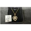 Image 1 : 18K Gold Plated 32.0mm Simulated Diamond (CZ) Heart Necklace - 18” Long