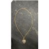 Image 5 : 18K Gold Plated 32.0mm Simulated Diamond (CZ) Heart Necklace - 18” Long