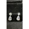 Image 2 : Platinum Plated 2.0CT Each Pear Cut Simulated Diamond Dangle Earrings