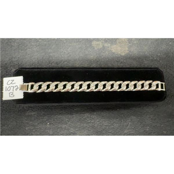 Platinum Plated 14.0mm Simulated Diamond Iced Out Cuban Link Bracelet, 8” Long