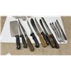Image 5 : Vintage Kitchenware Lot: Knives, Wilton Mini Muffin Pan, Knives, Egg Beater, Acme Safety Grater