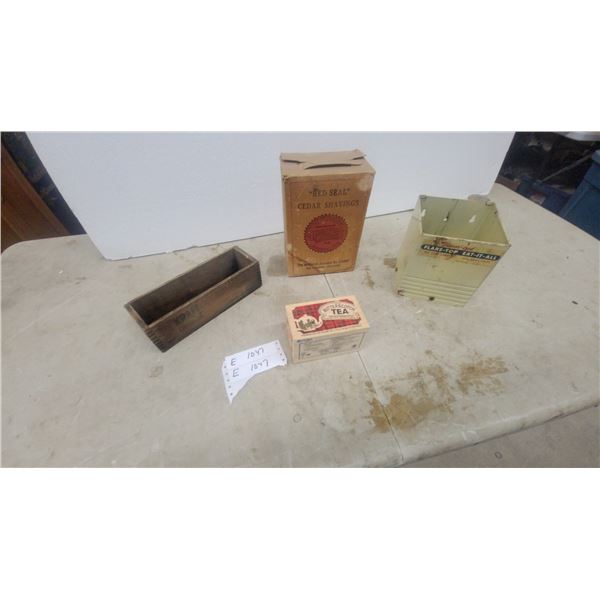 Vintage Flare-Top Eat-It-All Ice Cream Cone Dispenser, Red Seal Cedar Shavings Box