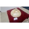 Image 1 : Antique Glass Light Shades: One Frosted Amber with Ribbed and Bird Motif