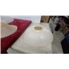 Image 9 : 4 Antique Glass Light Shades and Assorted Glass Light Fixtures