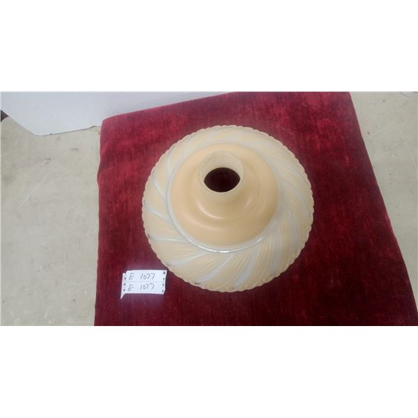 Vintage Frosted and Clear Glass Light Shade, for a floor lamp Torchiere Swirl Pattern
