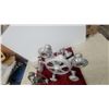 Image 6 : Pair of Vintage Silver-Toned Cast Metal Multi-Arm Hanging Chandeliers, Five-Arm and Three-Arm