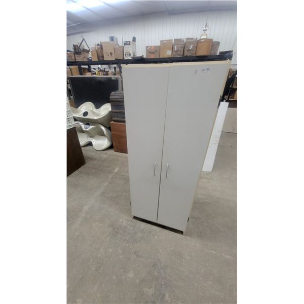 White Two-Door Storage Cabinet with Interior Shelves, 60”×24”×12”