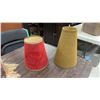 Image 2 : Lot of Seven Vintage Lampshades in Various Shapes, Colors, and Materials