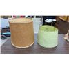 Image 3 : Lot of Seven Vintage Lampshades in Various Shapes, Colors, and Materials