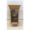 Image 2 : Vintage Sessions Oak-Cased Wall Clock and Black Wooden Mantel Clock With Columns, Missing Hands.