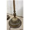 Image 2 : Pair of Vintage Art Deco Cast Brass Torchiere Floor Lamps with Onyx Accents and Fluted Columns