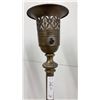 Image 3 : Pair of Vintage Art Deco Cast Brass Torchiere Floor Lamps with Onyx Accents and Fluted Columns
