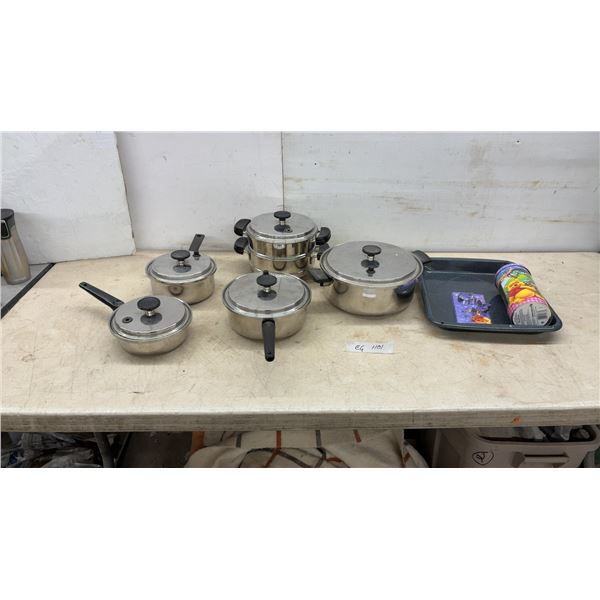 Stainless Steel Cookware Set with Saucepans, Steamer Pot, Stockpot, Roaster Pan, Disney Cookie