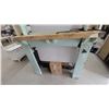 Image 4 : Light Blue Painted Wood Fireplace Mantel with Arched Opening and Carved Details 72” ×57”