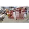 Image 1 : Two Red "New Hot Releases" Wire Display Racks on Casters 58” x48”×18” 2 sided movie store racks