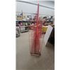 Image 3 : Two Red "New Hot Releases" Wire Display Racks on Casters 58” x48”×18” 2 sided movie store racks