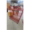 Image 6 : Two Red "New Hot Releases" Wire Display Racks on Casters 58” x48”×18” 2 sided movie store racks