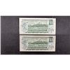 Image 5 : Five 1973 Bank of Canada Uncirculated One Dollar Banknotes Featuring Queen Elizabeth II