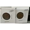 Image 5 : Five Canadian King George V 1-Cent Coins 1932, 33, 34, 35 and 1936
