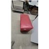 Image 3 : Red Upholstered Storage Bench with Hinged Lid, 18”×30”×16”