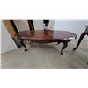 Image 2 : Oval Dark Wood Coffee Table with Cabriole Legs and End Table