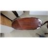 Image 3 : Oval Dark Wood Coffee Table with Cabriole Legs and End Table