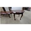 Image 4 : Oval Dark Wood Coffee Table with Cabriole Legs and End Table