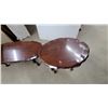 Image 5 : Oval Dark Wood Coffee Table with Cabriole Legs and End Table
