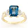 3.12Ct Huge London Blue Topaz & 10 Diamond 9K Gold Ring (JEW-9110X)