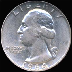 1964D Washington 25c Silver Quarter Coin Graded GEM (COI-6851)