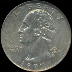 1997 Washington 25c Quarter Coin Graded GEM (COI-6908)