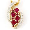 0.88Ct Natural Ruby & 12 Diamond 9K Gold Pendant (JEW-9161X)