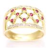 1.04Ct Pink Sapphire & 14 Diamond Yellow 9K Gold Ring (JEW-9073X)