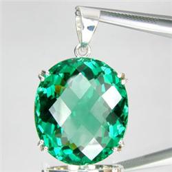 71.30ct Sterling Oval Pendant Green Amethyst (JEW-1651)