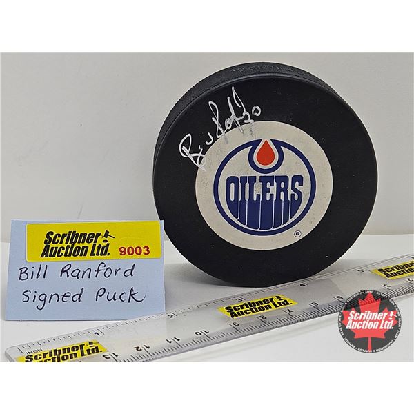 Autographed Oilers Hockey Puck : Bill Ranford (No COA)