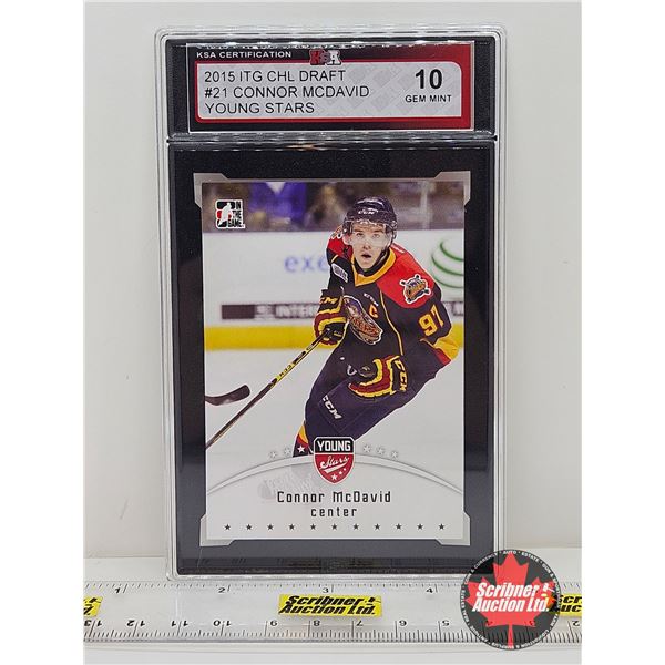 2015 ITG CHL Draft #21 Connor McDavid Young Stars : Otters (Certified KSA 10 GEM MINT)