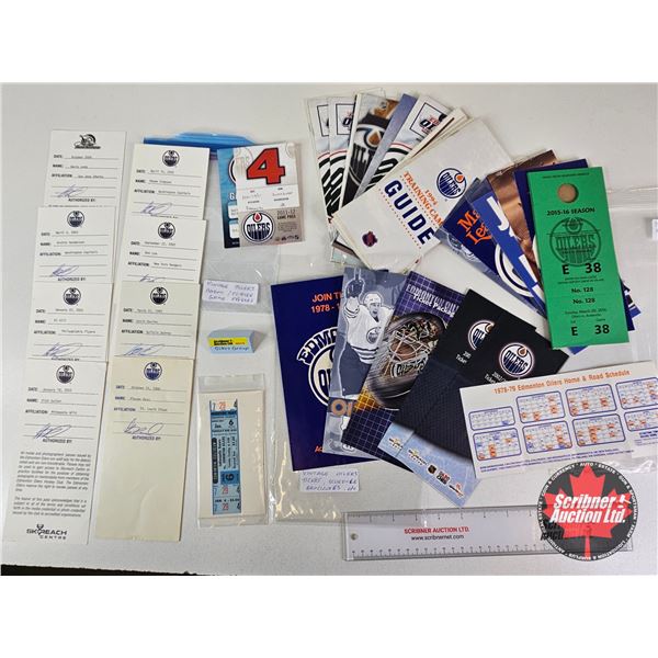 Vintage Oilers Collectors Group : Incl. - Training Camp Guides - Player Game Passes - Ticket - Sched