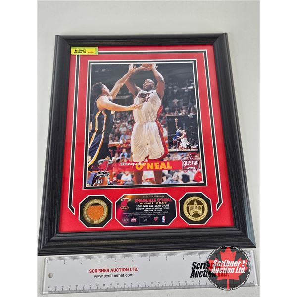 Framed & Matted Photo : 2006 NBA ALL-STAR Game Used Ball : Shaquille O'Neal - Miami Heat (COA: The H