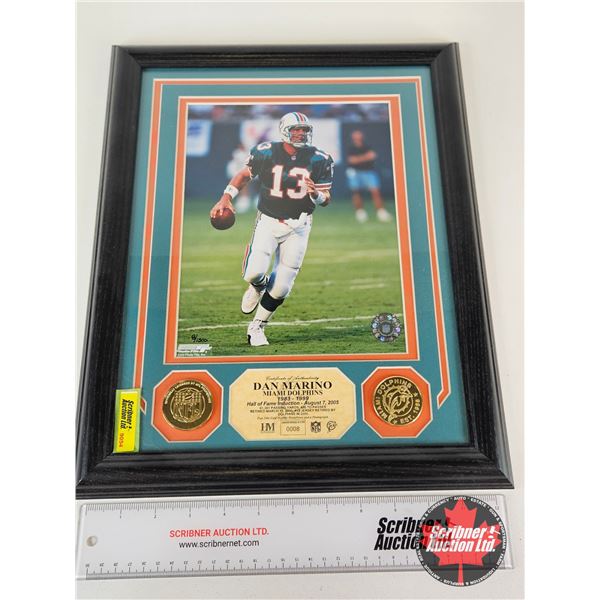 Framed & Matted Photo : DAN MARINO : Miami Dolphins 1983 - 1999 : Hall of Fame Induction 2005 : (COA