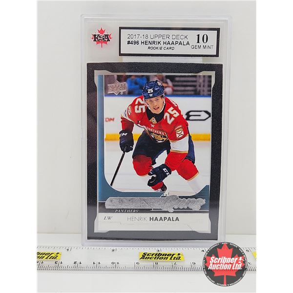 2017-18 Upper Deck #496 Henrik Haapala Rookie Card : Panthers (Certified KSA 10 GEM MINT)