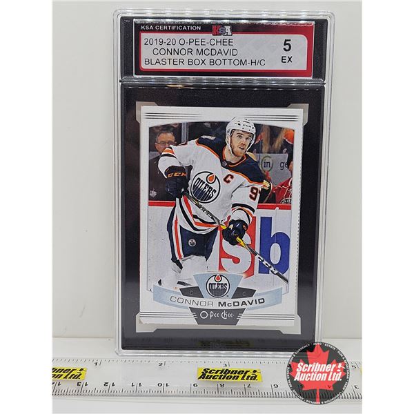2019-20 O-Pee-Chee Connor McDavid Blaster Box Bottom-H/C : Oilers (Certified KSA 5 EX)