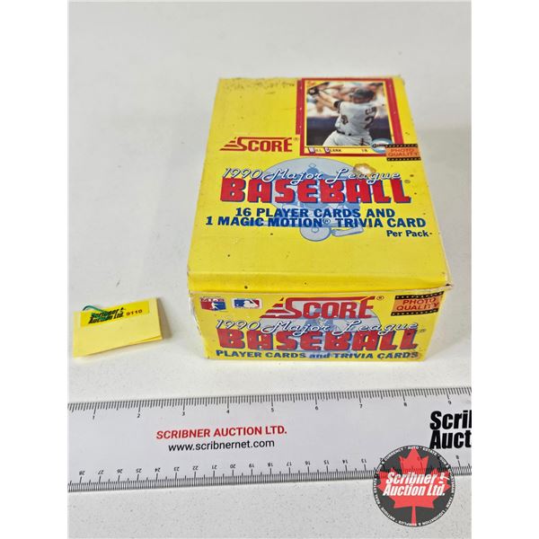 1990 Score Major League Baseball Trading Cards (Display Box Lot with Contents / Individual Pkgs Unop