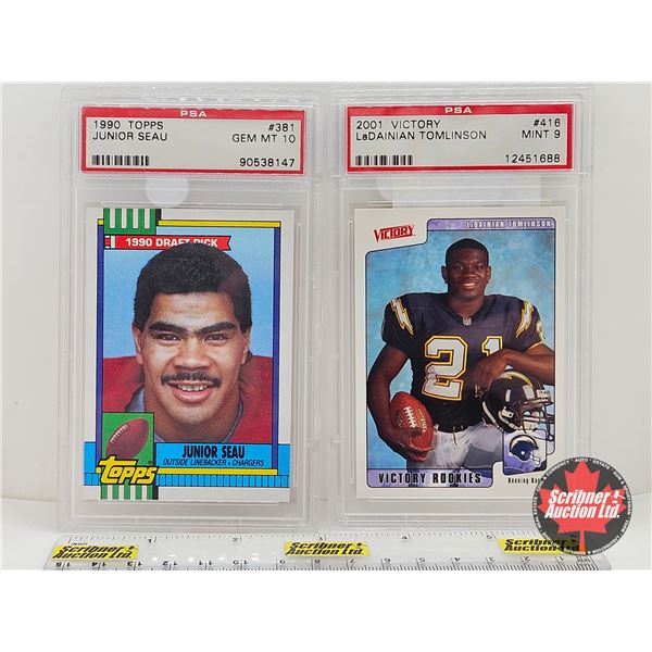 - 1990 Topps #381 Junior Seau : San Diego Chargers (Certified PSA GEM MT 10) - 2001 Victory #416 La