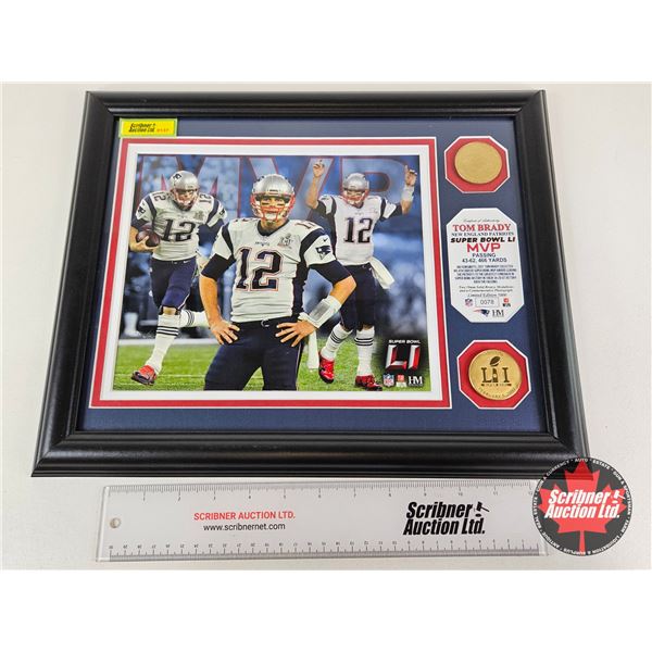 Framed & Matted Photo : TOM BRADY : New England Patriots : Super Bowl LI : MVP PASSING 43-62 , 466 Y