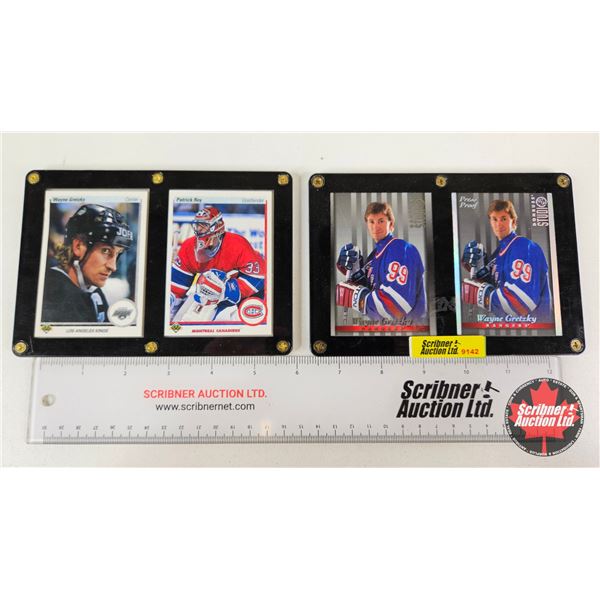 NHL Hockey Cards in Display Cases ( 2 Cases) - Wayne Gretzky - Patrick Roy
