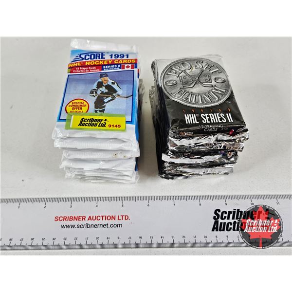 NHL Hockey Cards : - 1991 Score (13 Packets) - 1991-92 Pro Set NHL Series II (16 Packets)