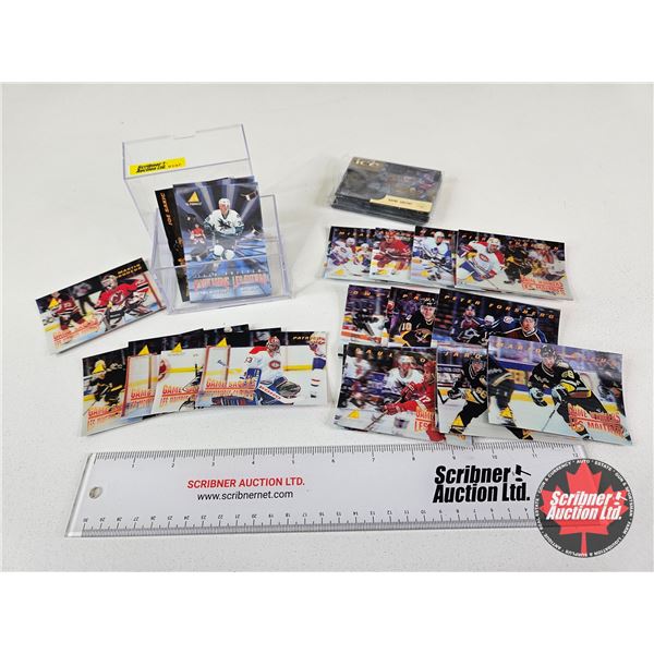 NHL Hockey Card Group : - Pinnacle Hologram Cards in Hard Plastic Case (30+) - Upper Deck Ice Cards