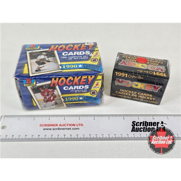 NHL Hockey Cards : (2 Boxes) (Unopened) - 1990 Bowman Premier Edition - 1991 O-Pee-Chee Premier Hoc