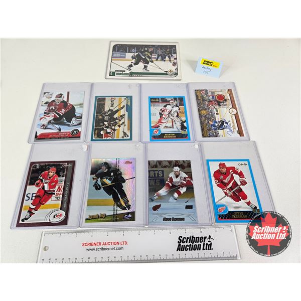 Variety of NHL Hockey Cards : Assortment of Sizes : Incl. - Martin Brodeur - Steve Yzerman - Jarom